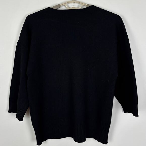 Aritzia wilfred free Black Souvenir Sweater oversized v-neck 1/Small minimalist - Picture 3 of 7